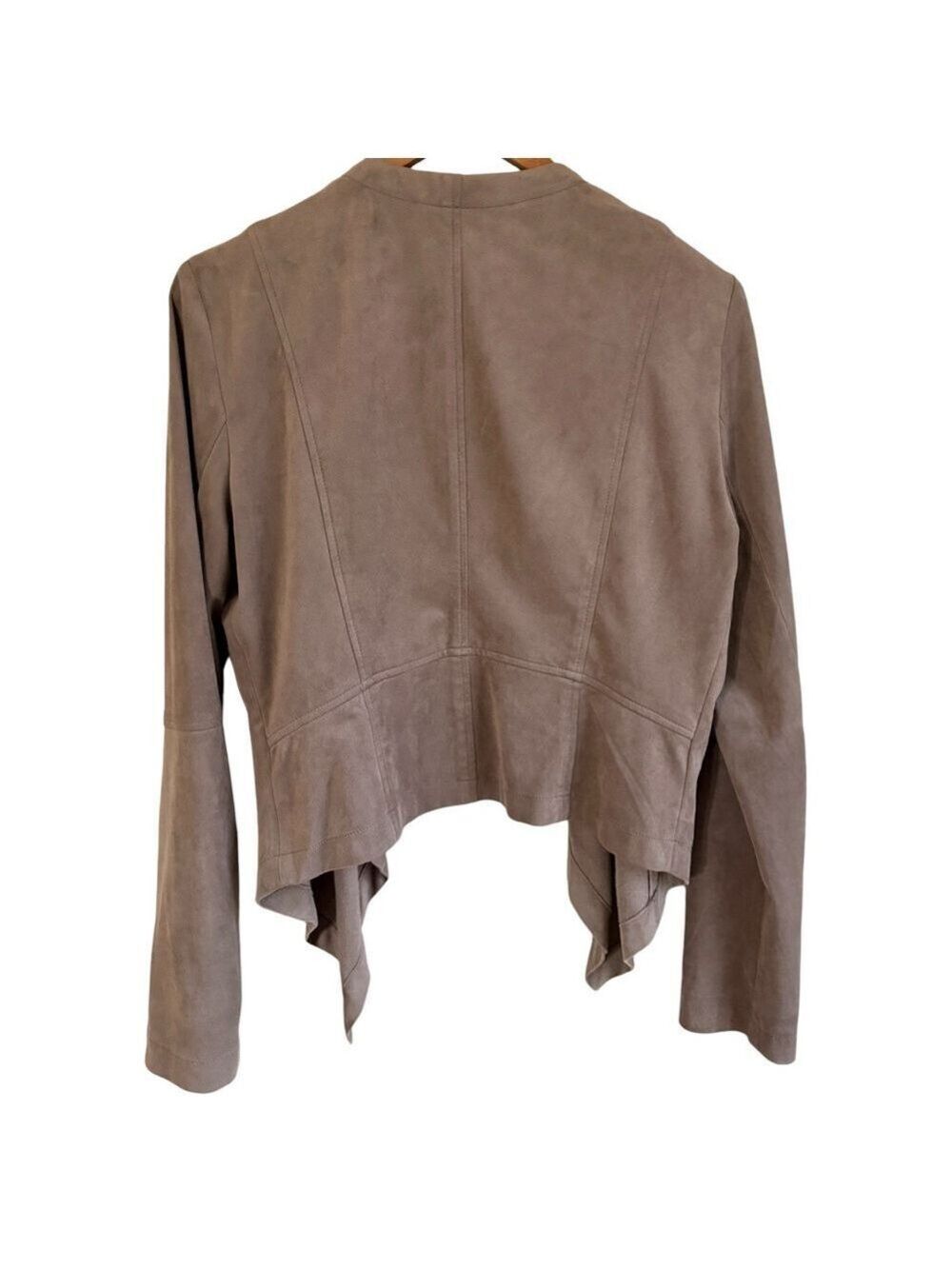 Dalia Women's Taupe Open-Front Waterfall Blazer. Faux Suede. Large. Like new! - Picture 6 of 8